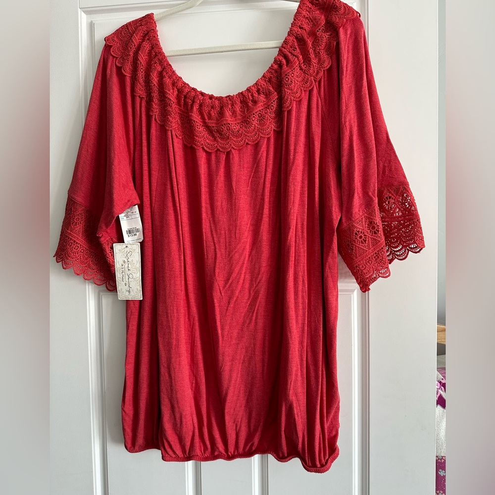 Lace and knit tunic plus size
